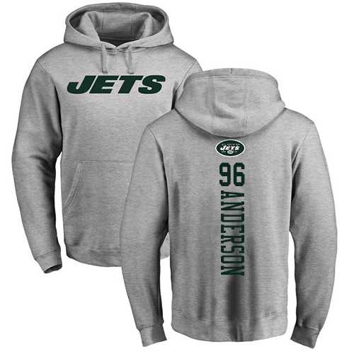 New York Jets Men Ash Henry Anderson Backer NFL Football #96 Pullover Hoodie Sweatshirts